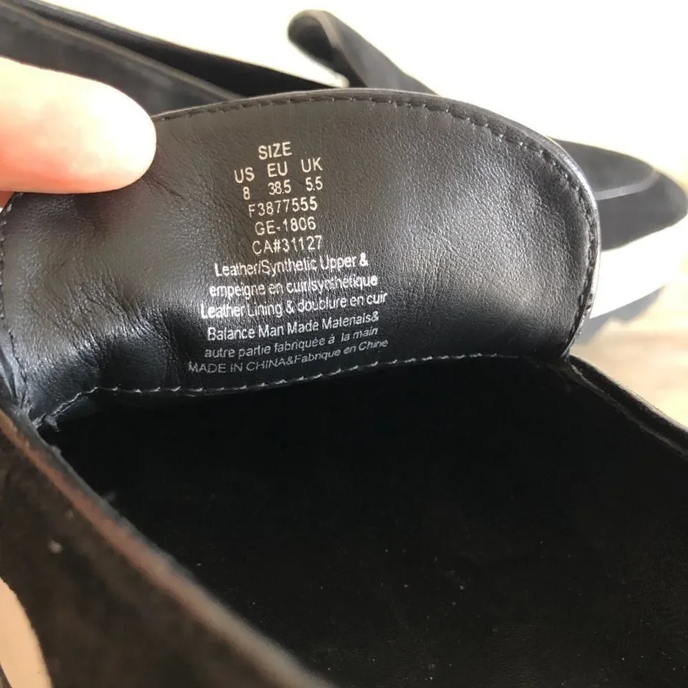 Donna Karan Black Suede platform Slip Ons size 8